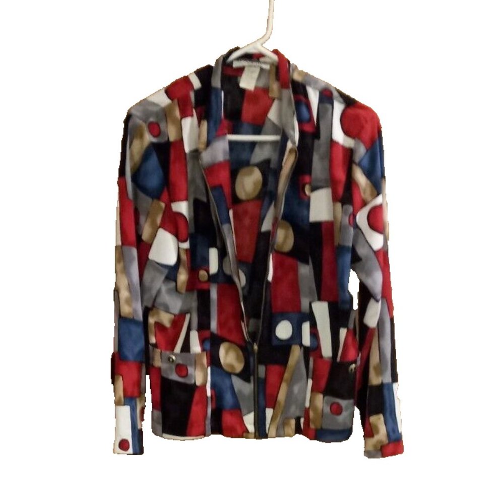 vintage kensington square jacket womans medium made in USA geometric design